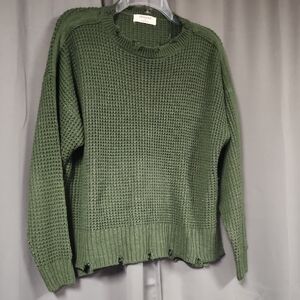 Large Zenana Forest Green Knit Pullover